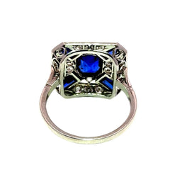 Bague Cocktail en platine, saphirs et diamants - Castafiore