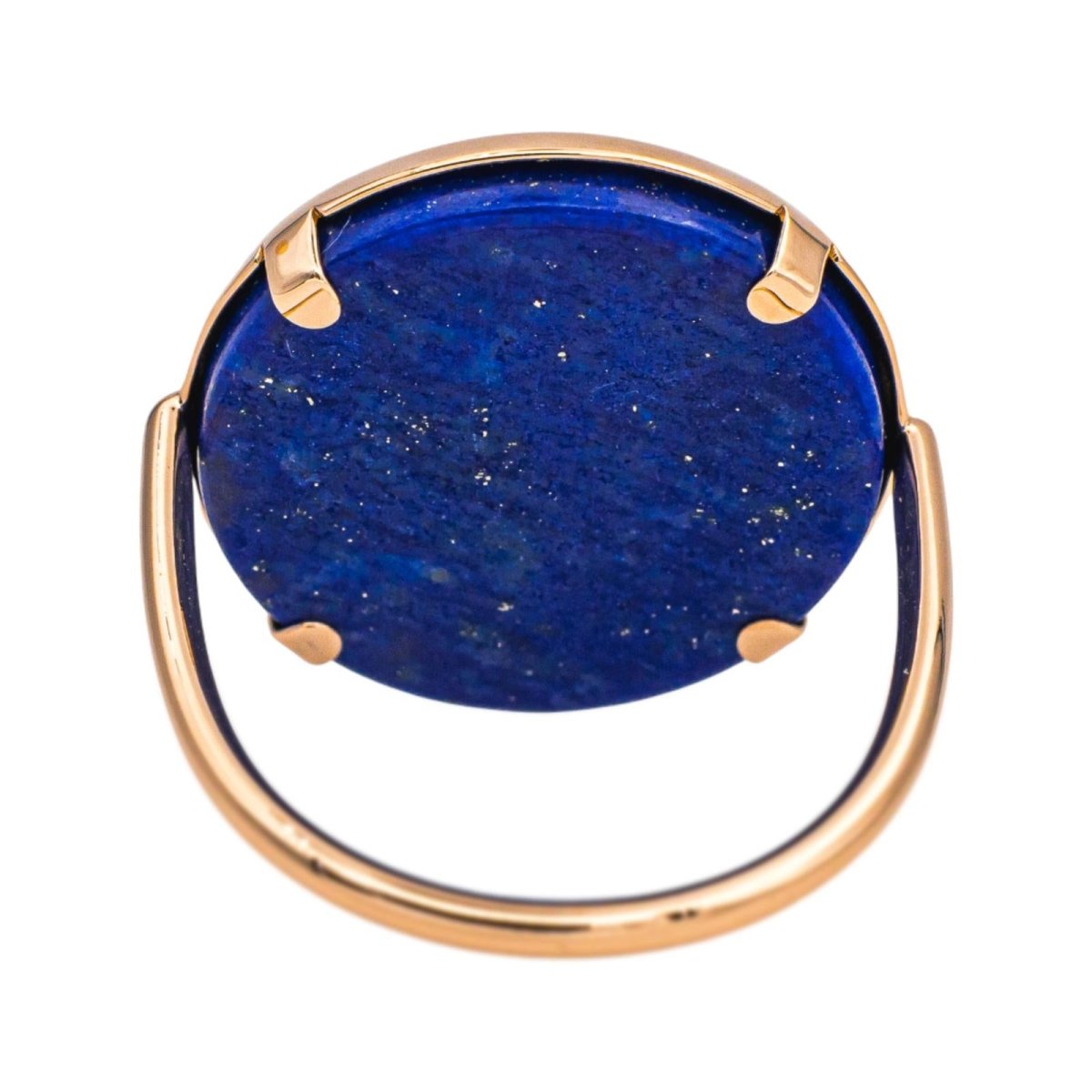 Bague Cocktail GINETTE NY "Ever Lapis Disc" en or rose et lapis - lazuli - Castafiore