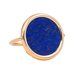 Bague Cocktail GINETTE NY "Ever Lapis Disc" en or rose et lapis - lazuli - Castafiore