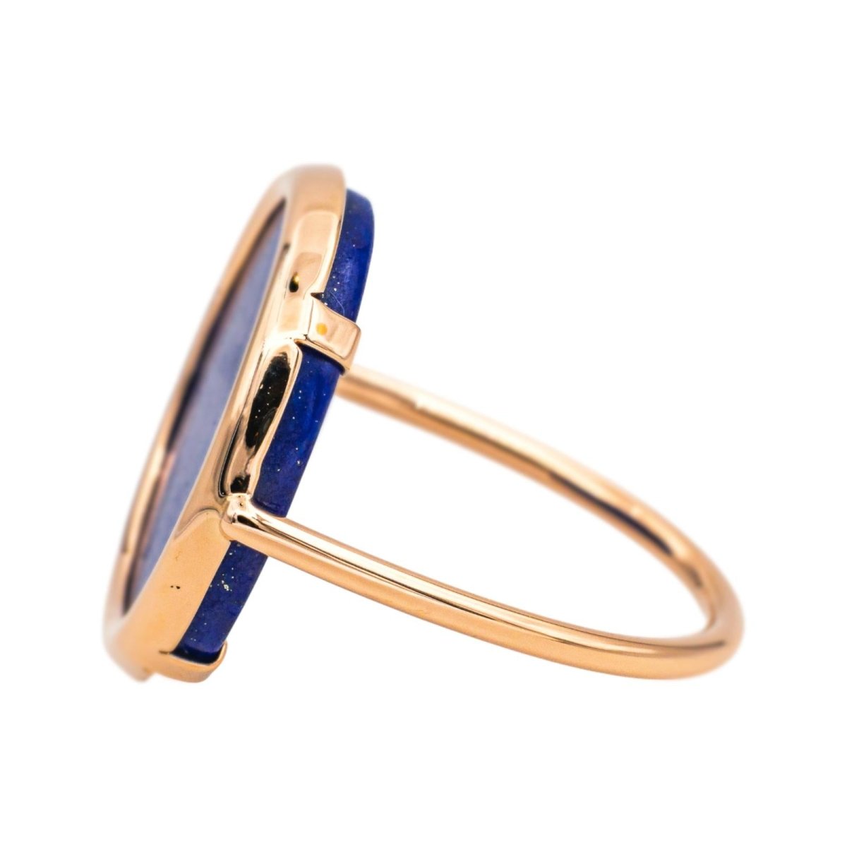 Bague Cocktail GINETTE NY "Ever Lapis Disc" en or rose et lapis - lazuli - Castafiore