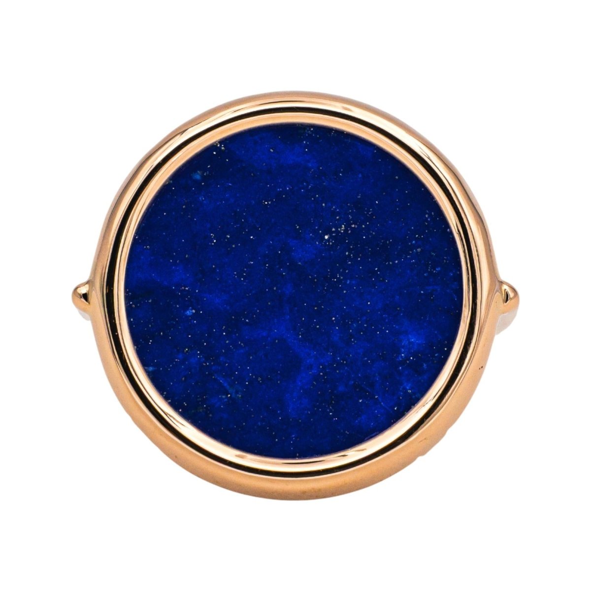 Bague Cocktail GINETTE NY "Ever Lapis Disc" en or rose et lapis - lazuli - Castafiore