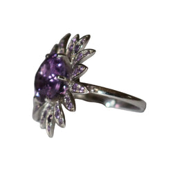 Bague Cocktail MAUBOUSSIN en or blanc, améthystes et diamants - Castafiore