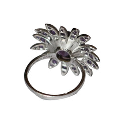 Bague Cocktail MAUBOUSSIN en or blanc, améthystes et diamants - Castafiore