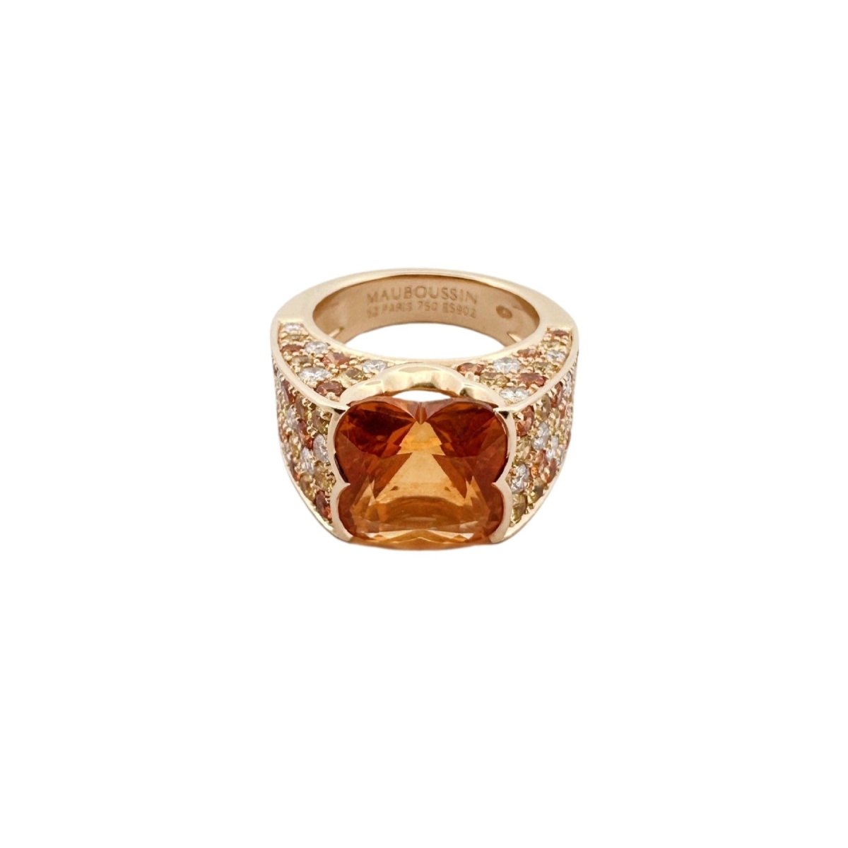 Bague Cocktail MAUBOUSSIN "Sexy pour Toi", en or jaune citrine saphirs et diamants - Castafiore