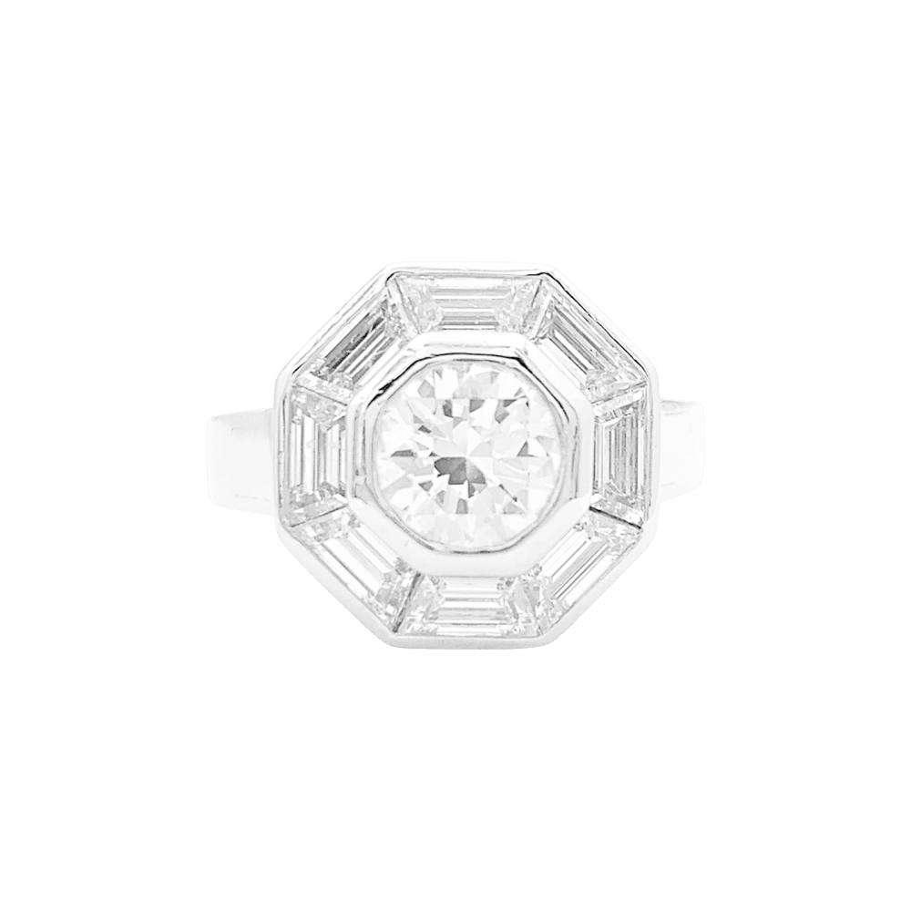 Bague Cocktail MELLERIO en platine et diamants - Castafiore