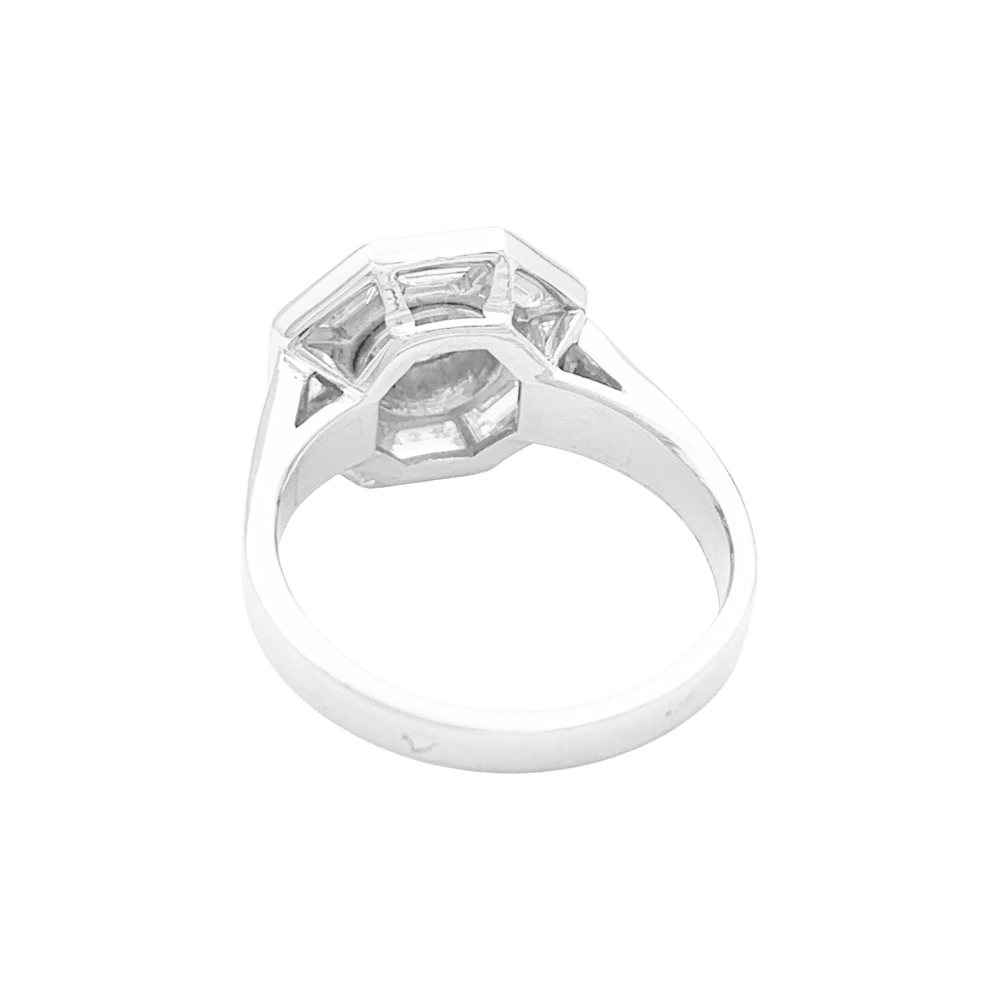 Bague Cocktail MELLERIO en platine et diamants - Castafiore