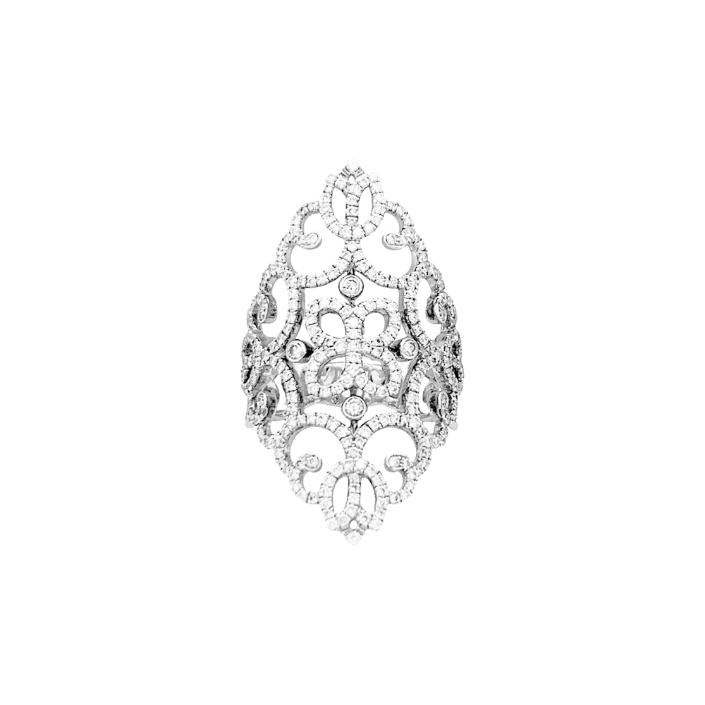 Bague Cocktail MESSIKA "Eden" en or blanc et diamants - Castafiore