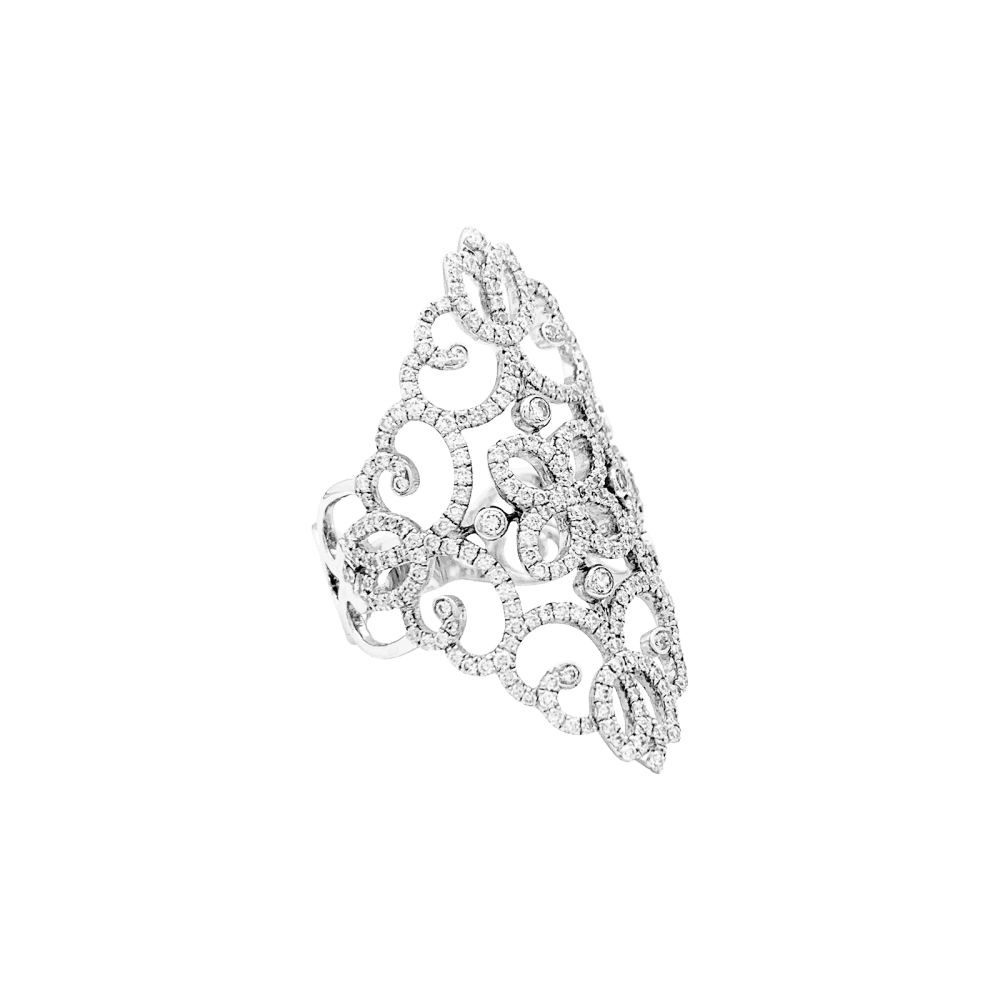 Bague Cocktail MESSIKA "Eden" en or blanc et diamants - Castafiore