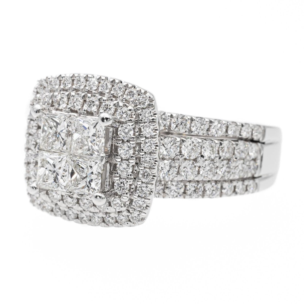 Bague Cocktail Or blanc Diamant - Castafiore