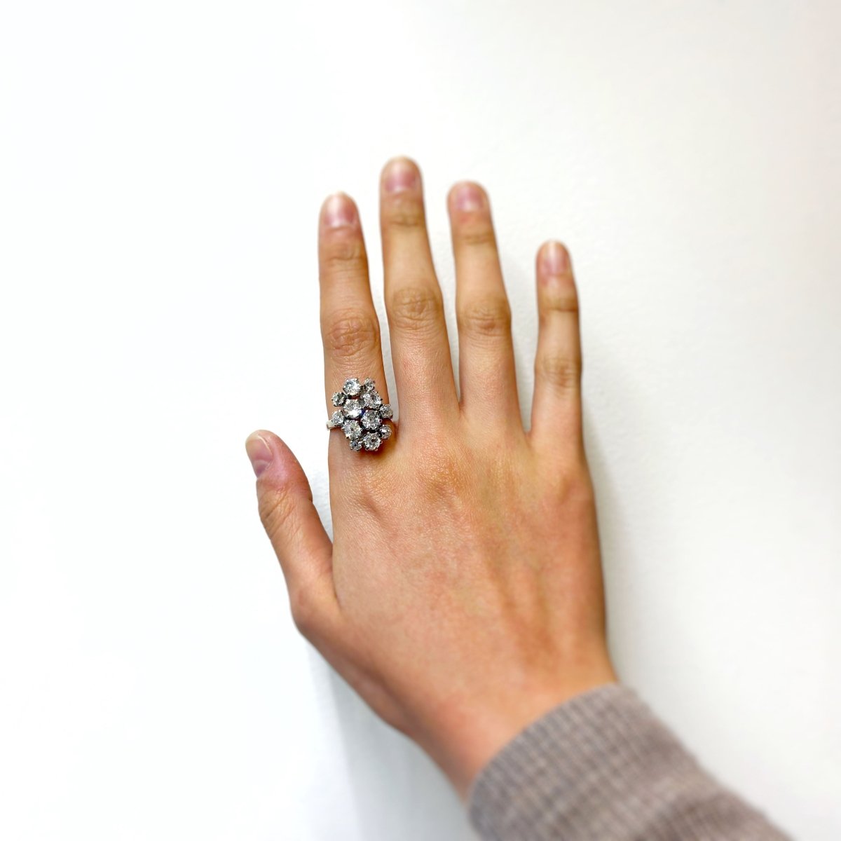 Bague Cocktail - Or blanc & Diamants - Castafiore