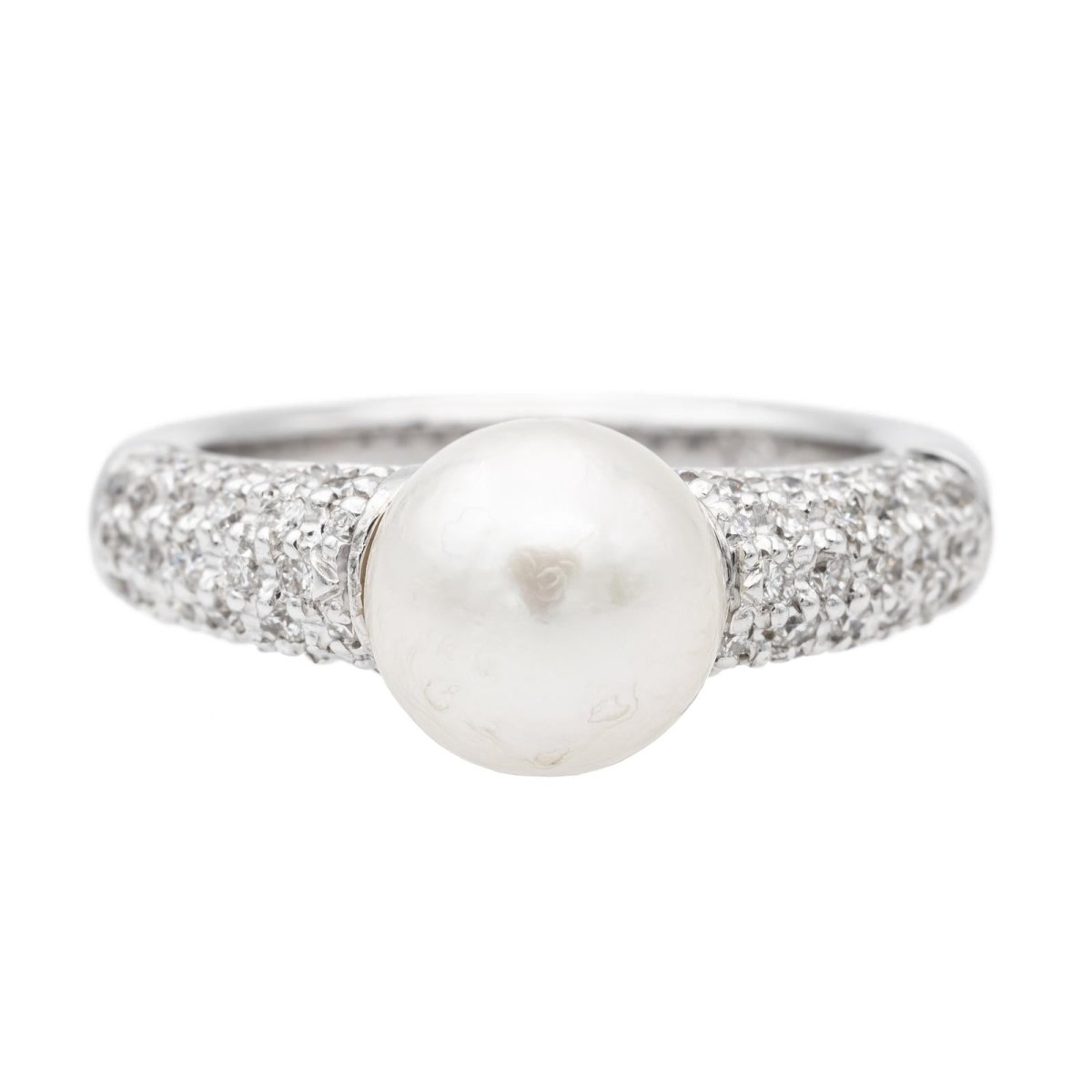 Bague Cocktail Or blanc Perle - Castafiore
