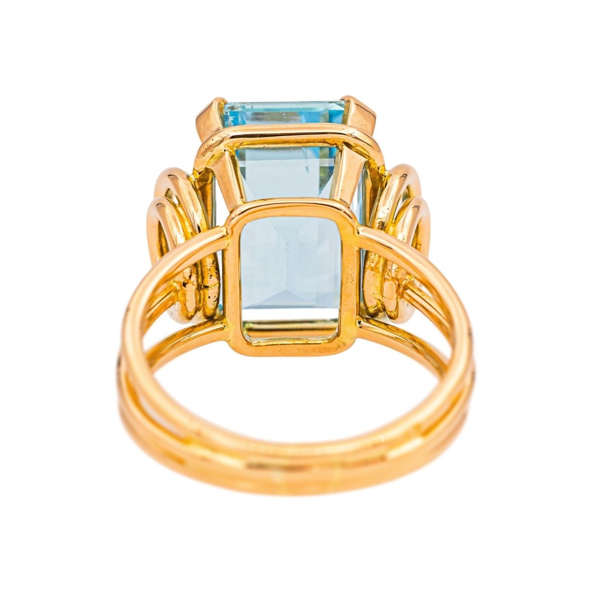 Bague Cocktail Or jaune Aigue - marine - Castafiore