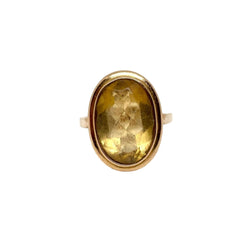 Bague cocktail or jaune citrine 8,5 carats - Castafiore