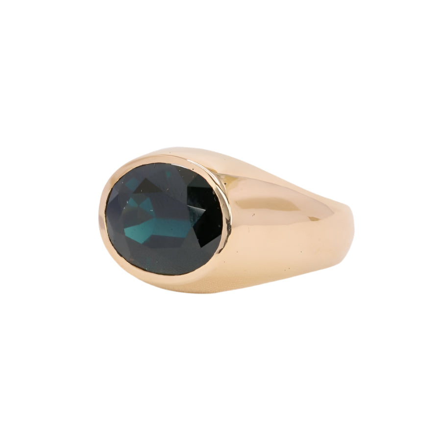 Bague cocktail or jaune saphir ovale - Castafiore