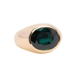 Bague cocktail or jaune saphir ovale - Castafiore