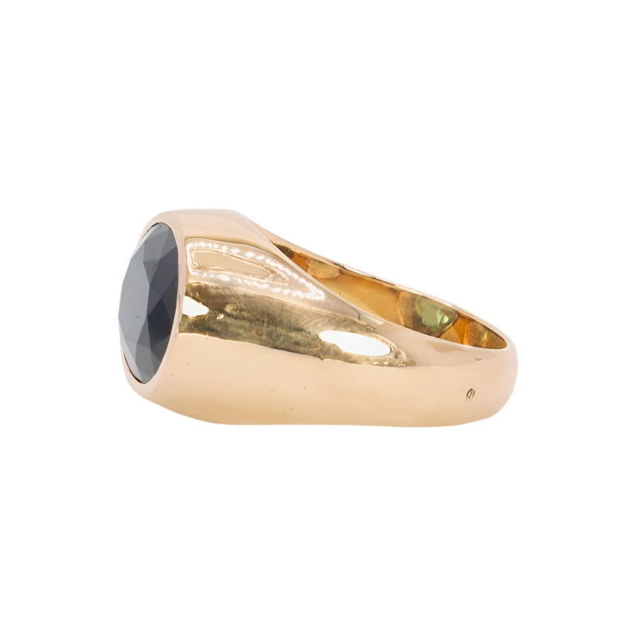 Bague cocktail or jaune saphir ovale - Castafiore