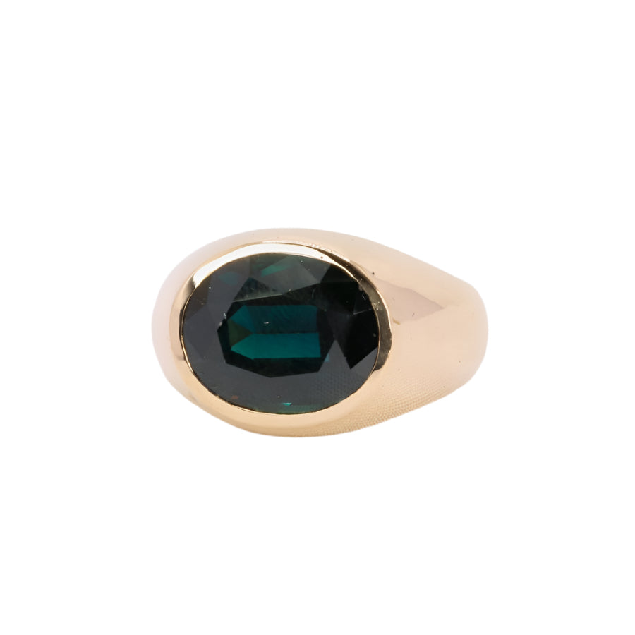 Bague cocktail or jaune saphir ovale - Castafiore