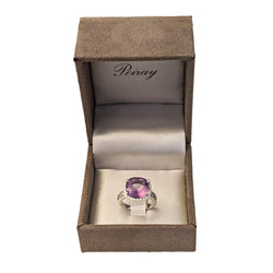 Bague Cocktail POIRAY "Filles Antik" en or blanc, améthyste et diamants - Castafiore