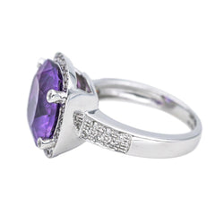 Bague Cocktail POIRAY "Filles Antik" en or blanc, améthyste et diamants - Castafiore