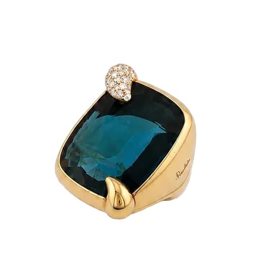 Bague Cocktail POMELLATO en or jaune, topaze et diamants - Castafiore
