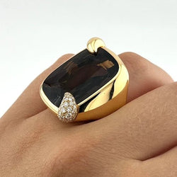 Bague Cocktail POMELLATO en or jaune, topaze et diamants - Castafiore