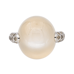 Bague Cocktail POMELLATO "Luna" en or blanc, pierre de lune et diamants - Castafiore