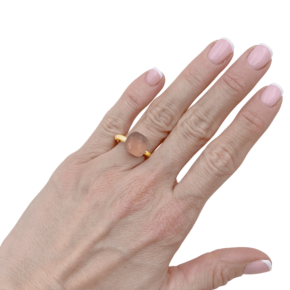 Bague Cocktail POMELLATO "Nudo Classic" en or rose, or blanc et quartz - Castafiore