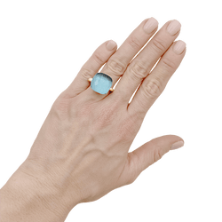 Bague Cocktail POMELLATO "Nudo Maxi" en or rose, or blanc et topaze - Castafiore