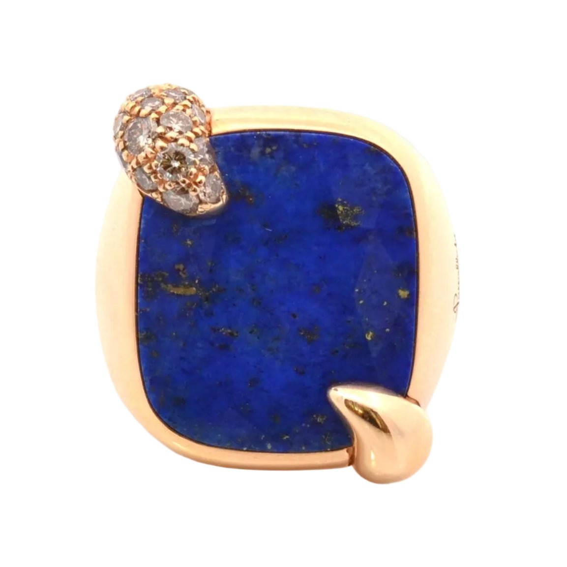 Bague Cocktail POMELLATO "Ritratto" en or jaune, lapis-lazuli et diamants - Castafiore