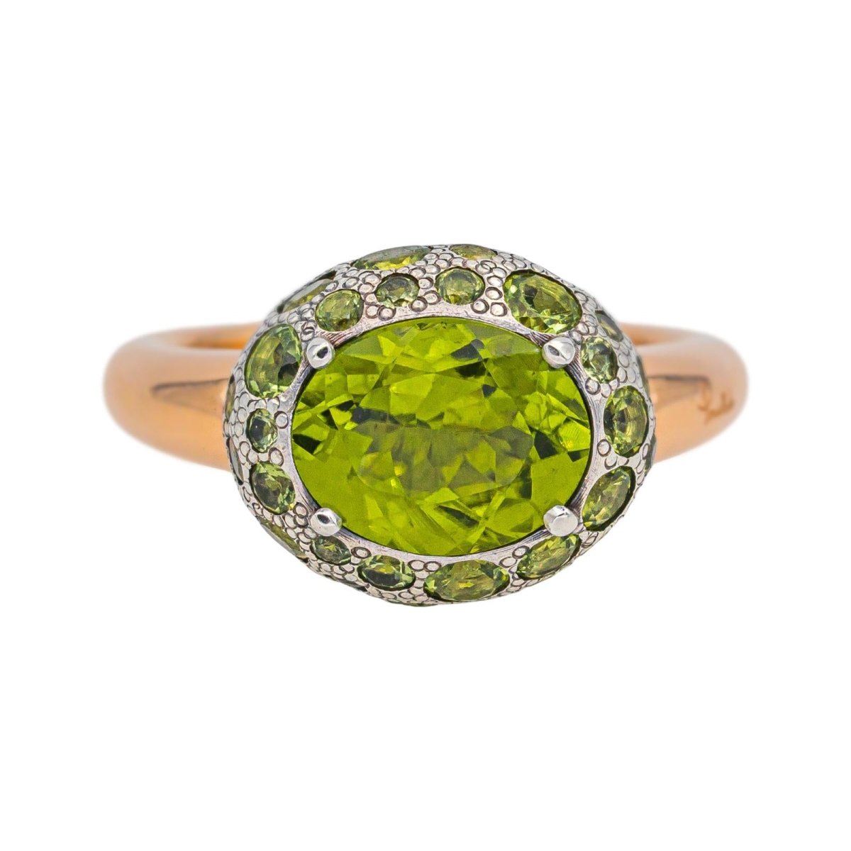 Bague Cocktail POMELLATO "Tabou" en or rose, argent et péridots - Castafiore