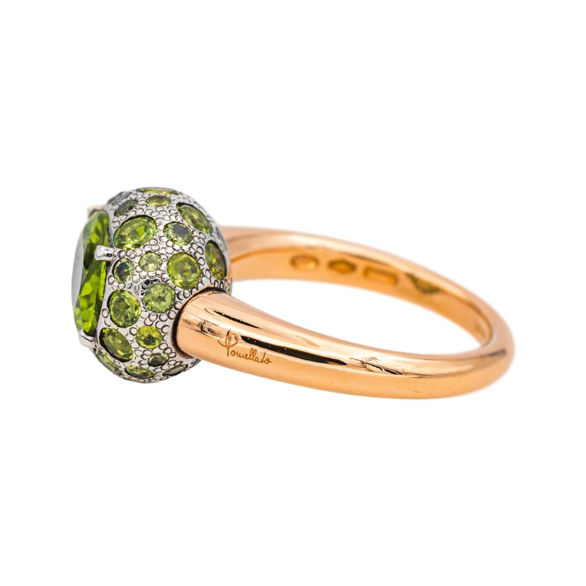 Bague Cocktail POMELLATO "Tabou" en or rose, argent et péridots - Castafiore