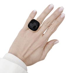 Bague Cocktail POMELLATO "Victoria" en or rose et jais - Castafiore