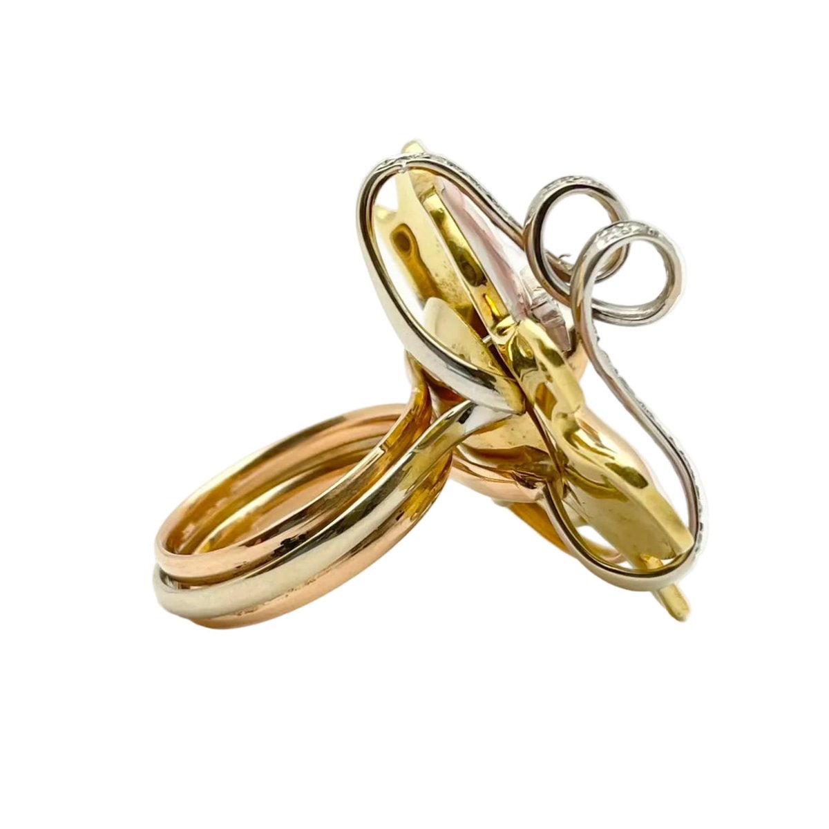 Bague Cocktail RIVALTA en or blanc, or jaune, or rose, émail et diamants - Castafiore