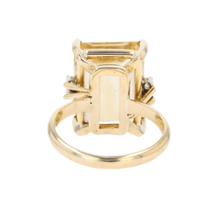 Bague Cocktail STERN en or jaune, platine, citrine et diamants - Castafiore