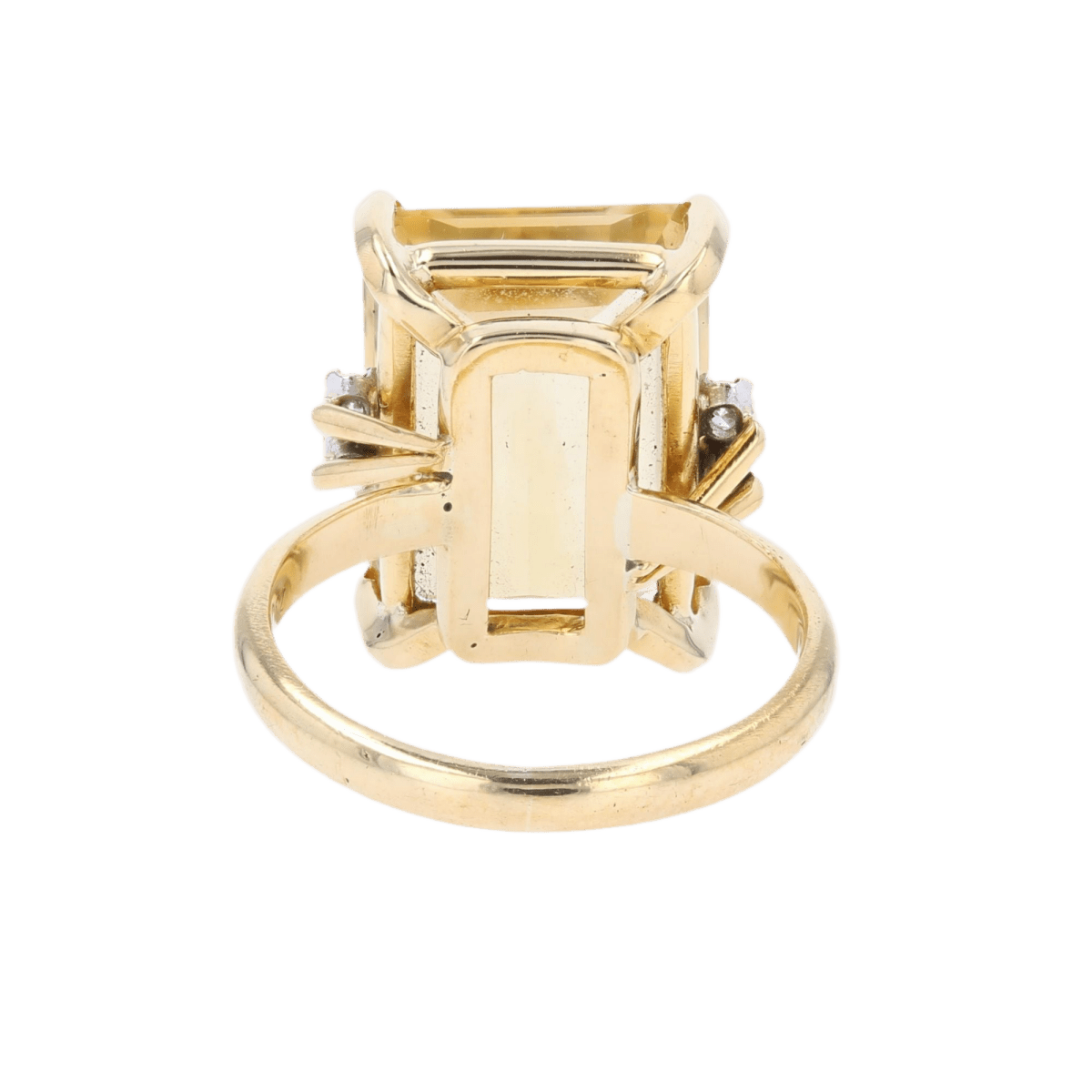 Bague Cocktail STERN en or jaune, platine, citrine et diamants - Castafiore