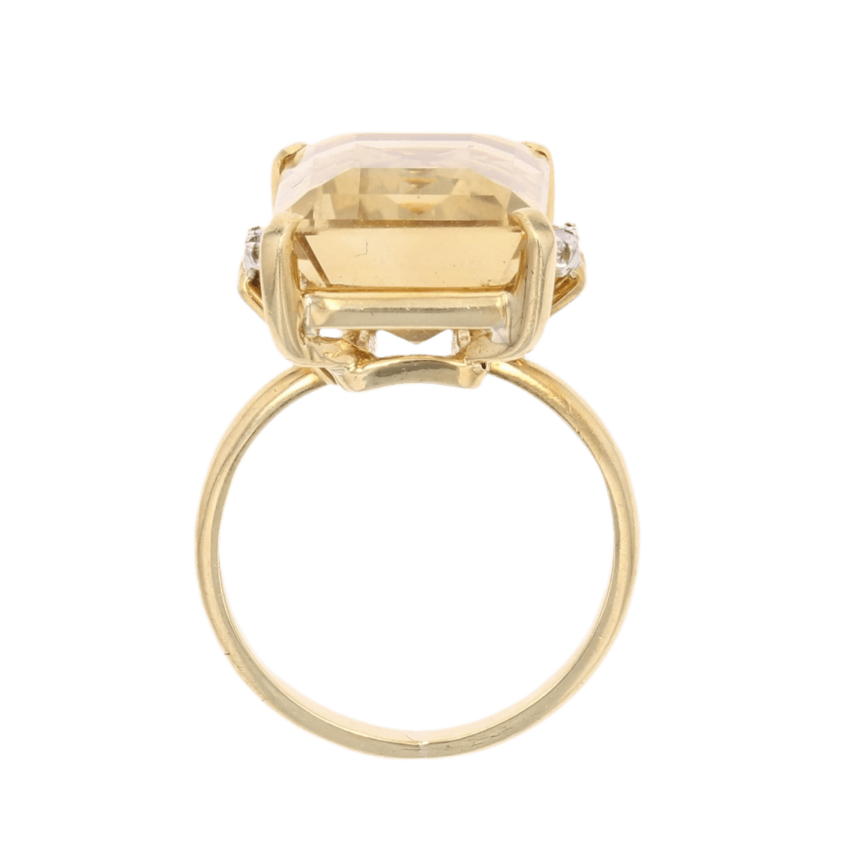 Bague Cocktail STERN en or jaune, platine, citrine et diamants - Castafiore