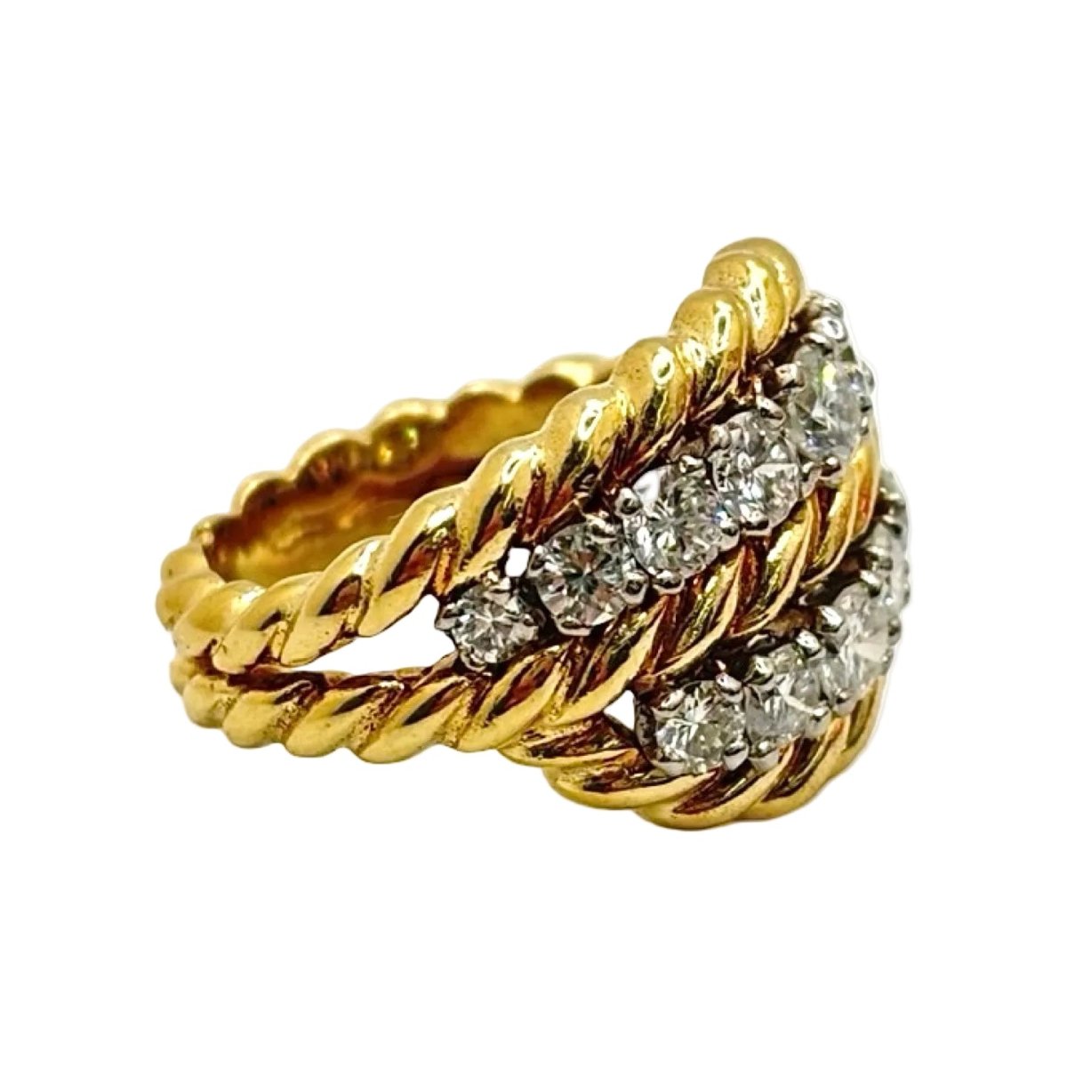 Bague Cocktail VAN CLEEF & ARELS en or jaune et diamants - Castafiore
