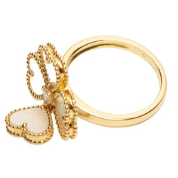 Bague Cocktail VAN CLEEF & ARPELS "Sweet Hearts" en or jaune, nacres et diamant - Castafiore
