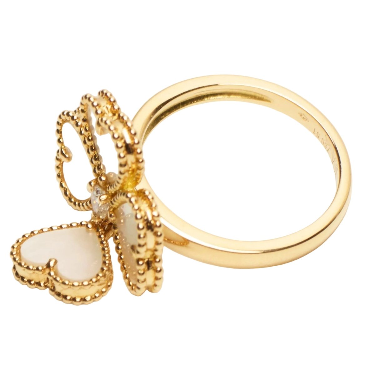 Bague Cocktail VAN CLEEF & ARPELS "Sweet Hearts" en or jaune, nacres et diamant - Castafiore