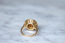 Bague cocktail vintage or jaune et quartz oeil de tigre - Castafiore