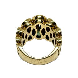 Bague Cocktail WASKOLL WAVE en or jaune, saphirs et diamants - Castafiore