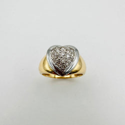 Bague Coeur en or jaune, or blanc et diamants - Castafiore