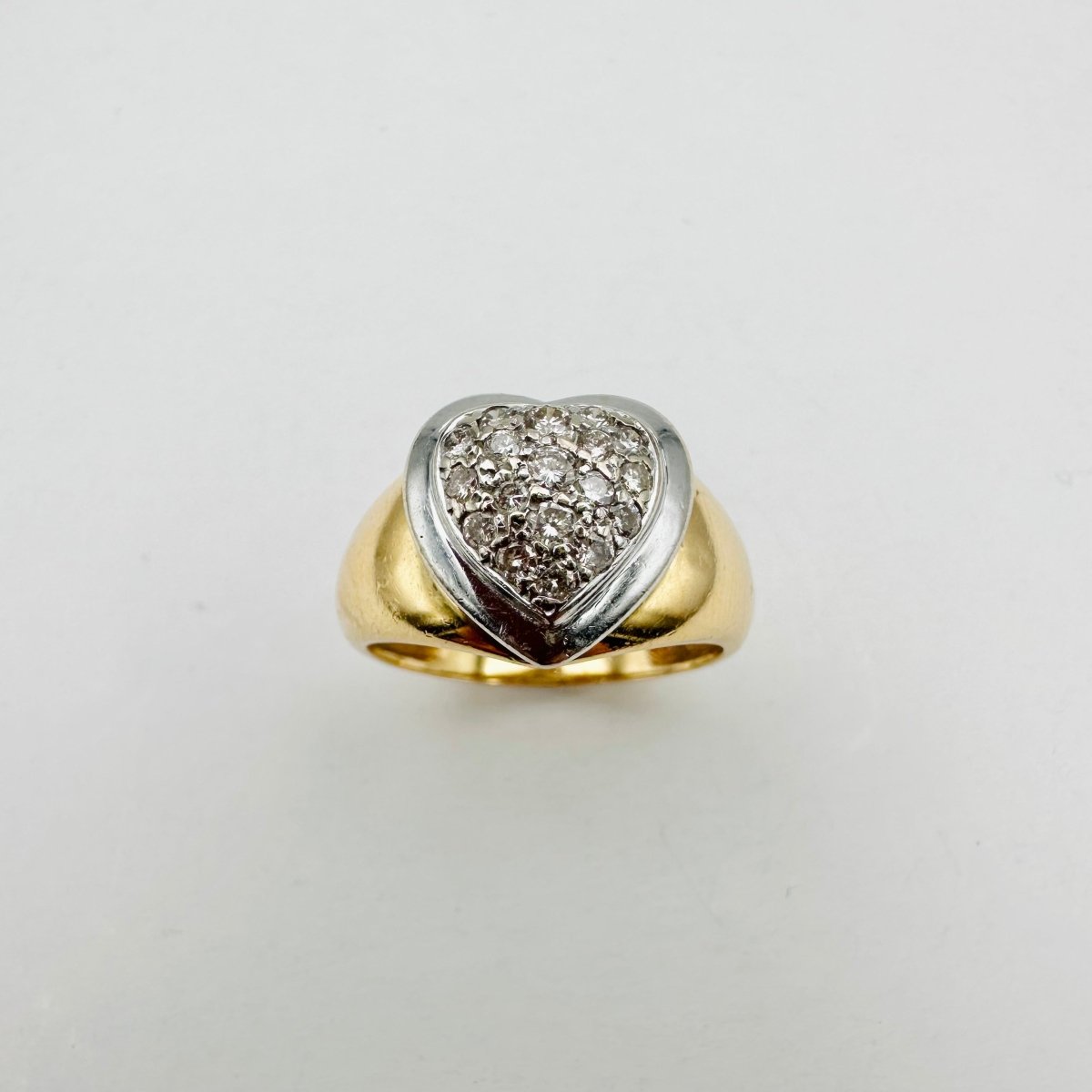 Bague Coeur en or jaune, or blanc et diamants - Castafiore