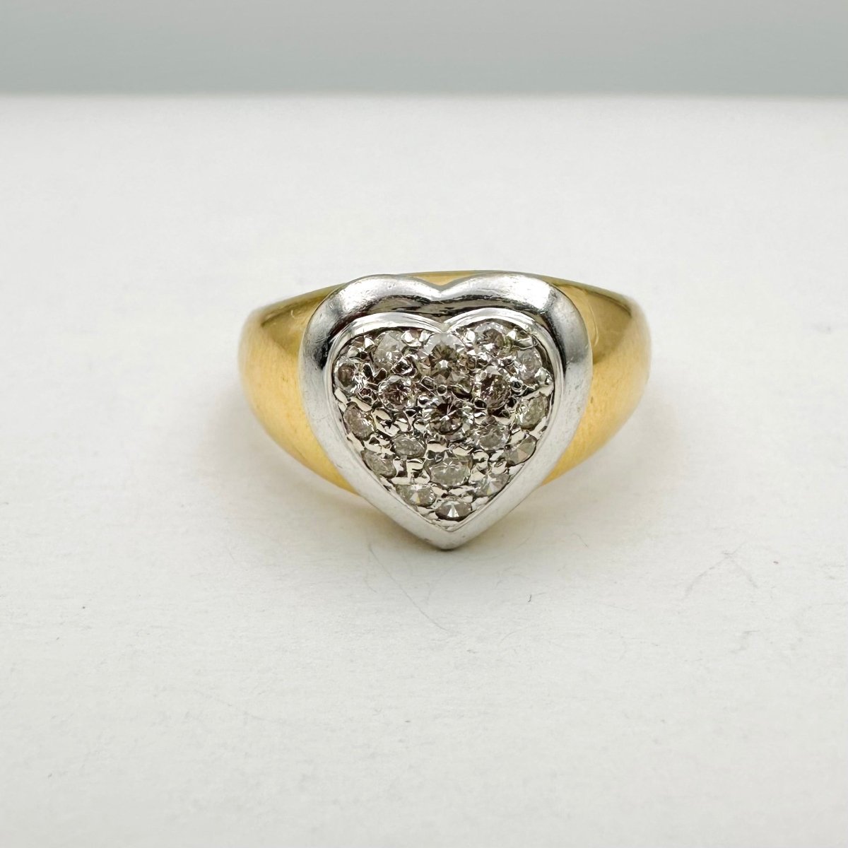 Bague Coeur en or jaune, or blanc et diamants - Castafiore
