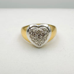 Bague Coeur en or jaune, or blanc et diamants - Castafiore