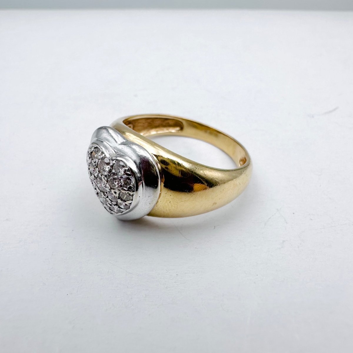 Bague Coeur en or jaune, or blanc et diamants - Castafiore