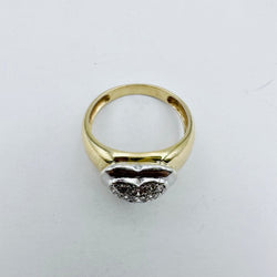 Bague Coeur en or jaune, or blanc et diamants - Castafiore