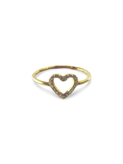Bague coeur or et diamants 0,20 ct - Castafiore