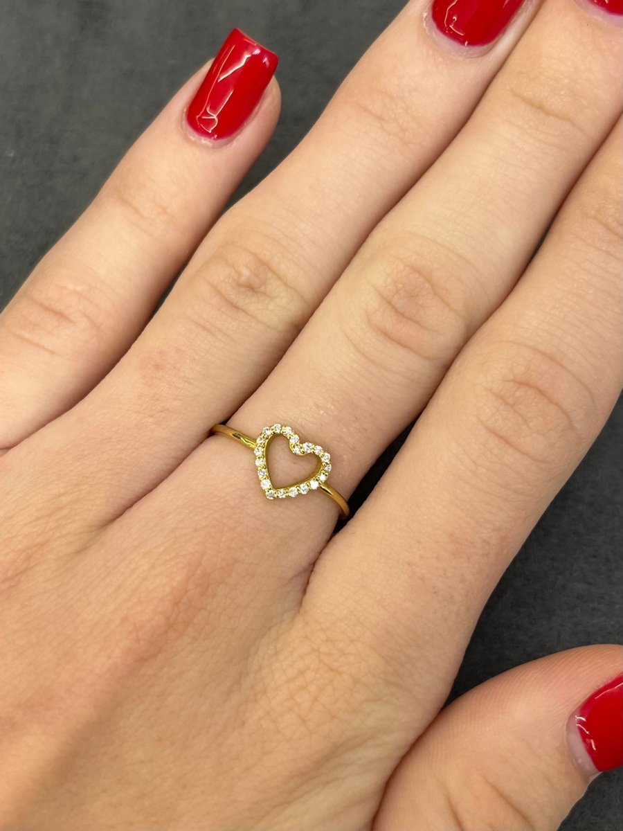 Bague coeur or et diamants 0,20 ct - Castafiore