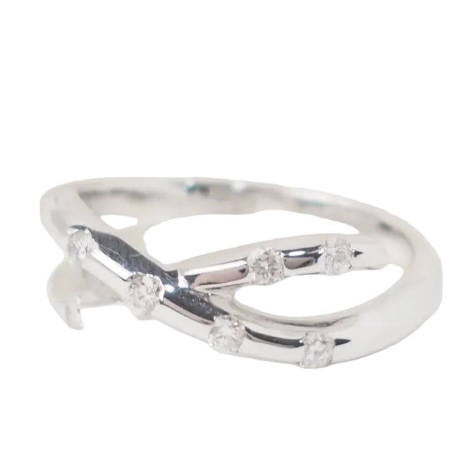 Bague croisée en or blanc et diamants - Castafiore